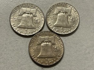 (3) 1962-D Franklin Silver Half Dollars