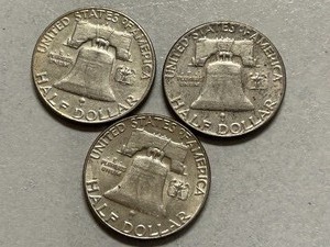 (3) 1961 Franklin Silver Half Dollars