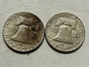 (2) 1961-D Franklin Silver Half Dollars