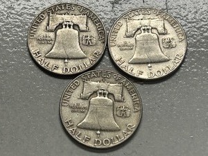 (2) 1953-D Franklin Silver Half Dollars