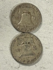 (2) 1951 Franklin Silver Half Dollars -- (1) D & (1) S Mints