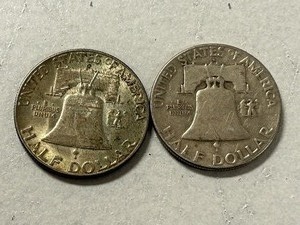 (2) 1948-D Franklin Silver Half Dollars