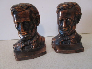 lot 103 image: Cast Lincoln Bookends