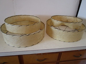 lot 107 image: MCM Fiberglass Tiered Lamp Shades