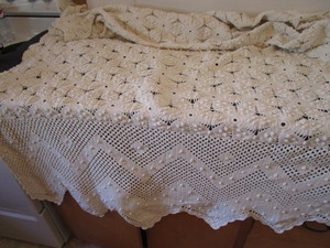 lot 114 image: Crocheted Coverlet, Sham Panel