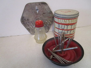 lot 167 image: Tins, Grinder, Grater, Nut Bowl