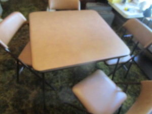 lot 211 image: Card Table & Chairs