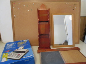 lot 253 image: Casio Calculator, Rack, Cork Board