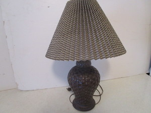 lot 257 image: Wicker Patterned Lamp