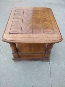 HEAVY Oak End Table