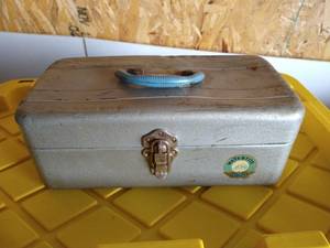 Vintage Metal Tackle Box With Some Tackle