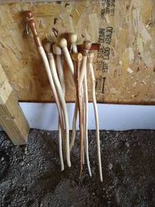 Lot of 9 Homemade Wooden Canes