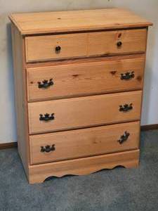 lot 47 image: Four Drawer Raw Finish Dresser A