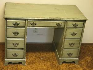 lot 106 image: Sea Foam Vintage Executive Desk