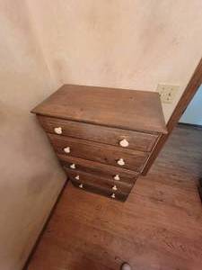 lot 108 image: Primitive Ash Finish Chest of Drawers