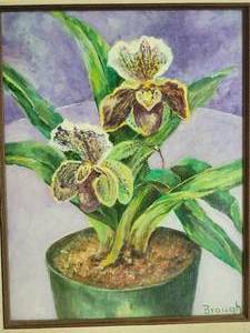 lot 79 image: Orchid Oil on Canvas