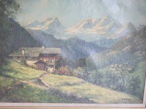 lot 33 image: Austrian Summer Cottage Original On Canvas, Signed S. Wernek