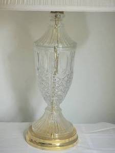 lot 91 image: Shimmering Fine Crystal Vase Lamp Pair