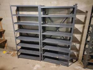 lot 135 image: Collapsable Metal Storage Shelves