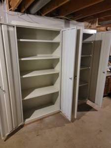 lot 69A image: Metal Storage Cabinet Pair A