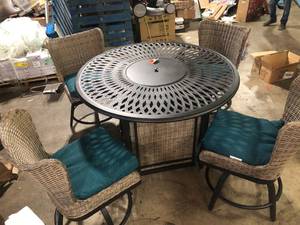 5 Piece Outdoor Patio Set  with Firepit Table Customer Returns See Pictures