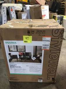 StyleWell Terrace View 4-Piece Wicker Patio Conversation Seating Set with Green Cushions   Customer Returns See Pictures