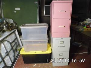 lot 264 image: File Cabinets and Totes