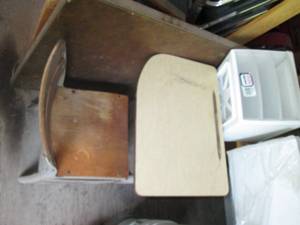 lot 324 image: Antique school desk with attached seat