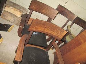 lot 142 image: Set of 6 vintage Wood framed dining chairs