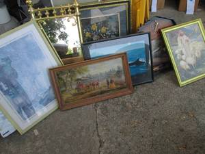 lot 164 image: Lot of assorted Vintage paintings