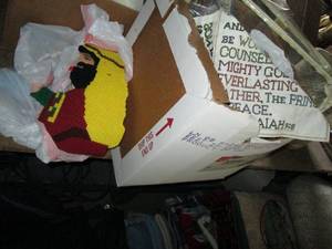 lot 61 image: Box of yarn and other crafting stuff