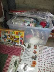 lot 63 image: Covered tote full of crafting