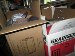 lot 351 image: 2-boxes of assorted mens clothing.