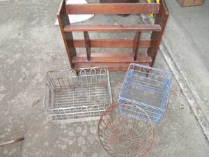 lot 357 image: Vintage Metal milk crates plus