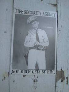 lot 361 image: Barney Fife Security Agency Tin Sign