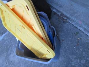 lot 362 image: Storage tote with misc lids