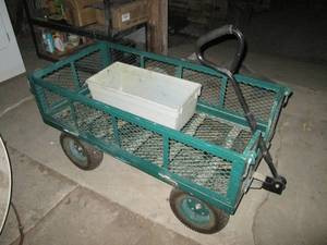 lot 365 image: Garden wagon and storage bin