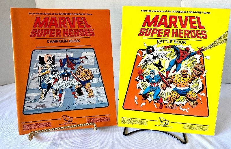 TSR Marvel Super Heroes Campaign Book and Marvel Super Heroes Battle Book, Unique, Unusual and Interesting Vintage and Antique Treasures Estate  Auction