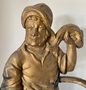 lot 9 image: Vintage Fisherman Brass Umbrella Stand  Vintage Brass Nautical Umbrella Stand