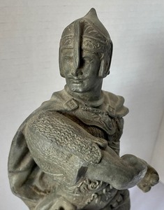 lot 55 image: Antique Spelter Bronze Viking Warrior Sculpture
