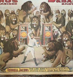 lot 63 image: Vintage Ringling Bros and Barnum & Bailey Circus Show Unframed Advertising Poster