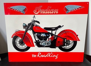 lot 134 image: Two Indian Motorcycle Tin Signs
