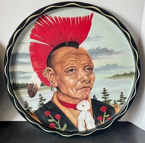 lot 143 image: Vintage Native American Themed Metal Trays
