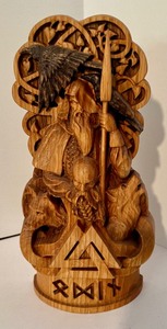 lot 162 image: Three Carved Decorative Wood Figurines