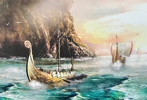 lot 255 image: The Viking Ship and the Kingdom on the Arch Canvas Print