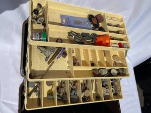 lot 319 image: Old Pal Tackle Box With Dremel Tool And Accessories