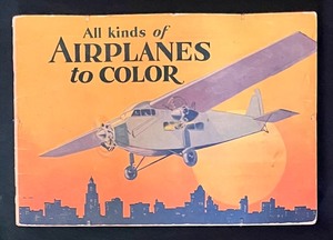 lot 298 image: Vintage Airplane Coloring Book Shadow Box Art