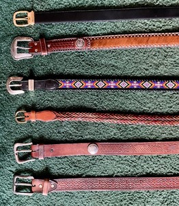 lot 408 image: Six Mens Belts
