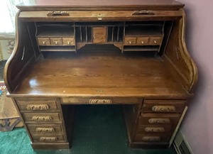 lot 412 image: Remarkable Roll Top Desk by Winners Only