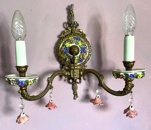 lot 427 image: Two Gorgeous Vintage Wall Mount Light Fixtures